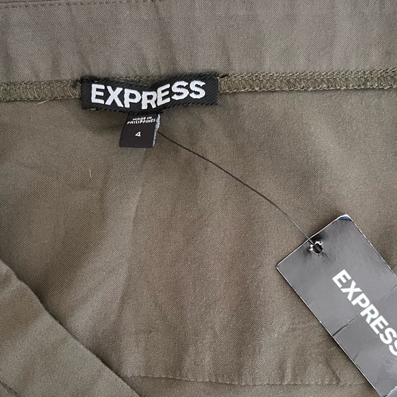 NWT- Express Skater Skirt (with High Low accent) in Olive Green (Size 4) - Picture 8 of 8